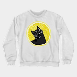 Summer Lemon Cat Crewneck Sweatshirt